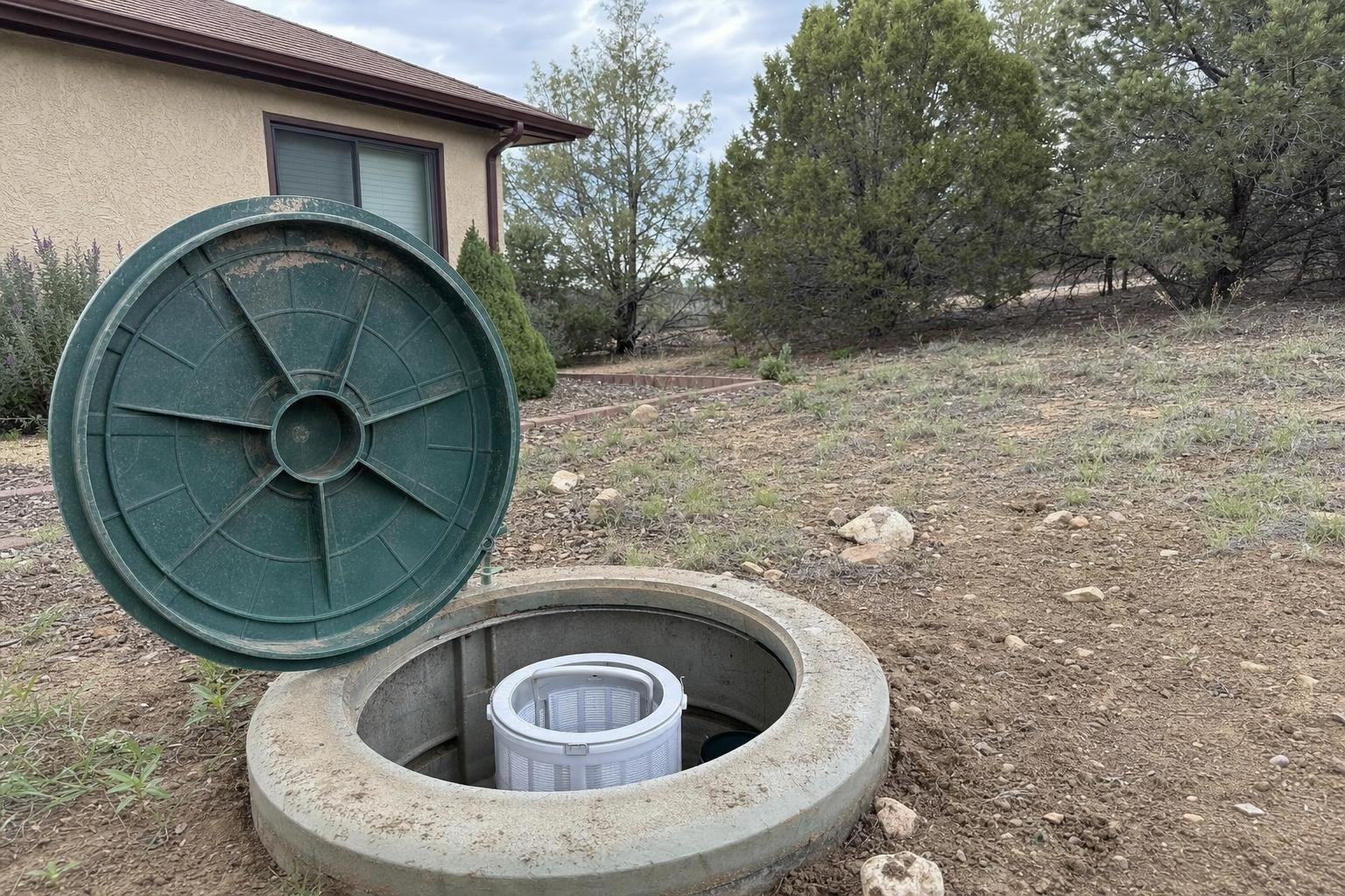 Illustrative image of effluent filter replacement work